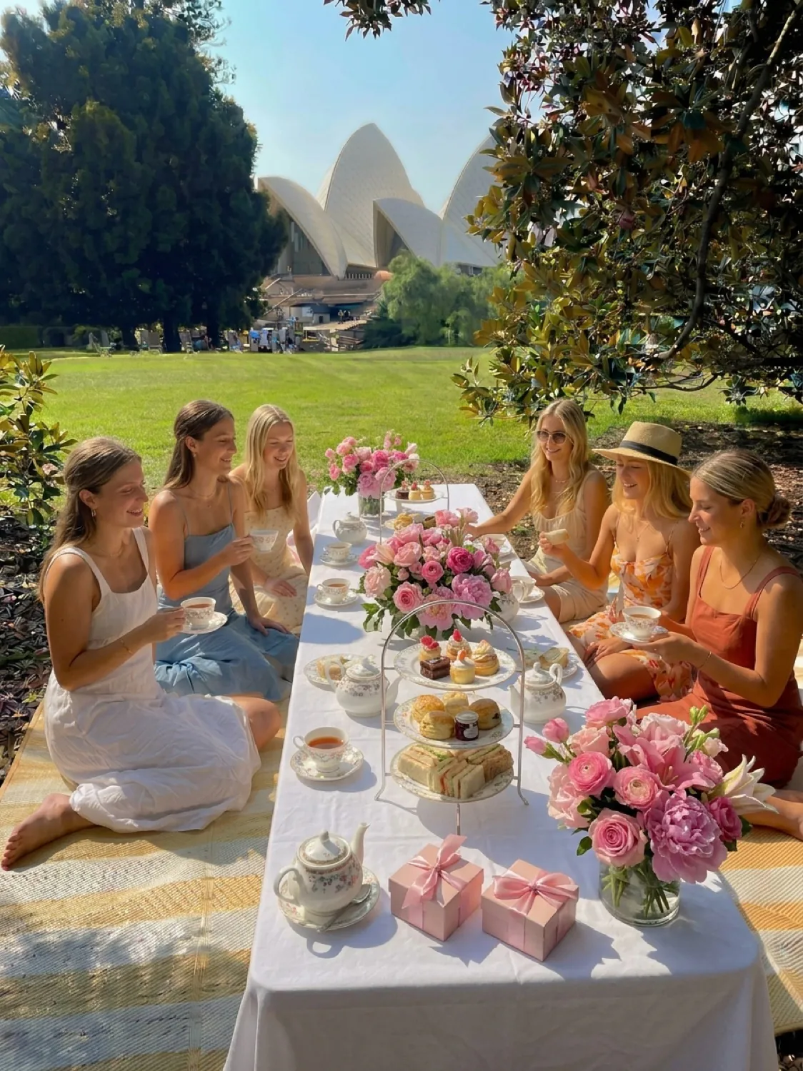 High Tea Paint & Sip set-up in nature
